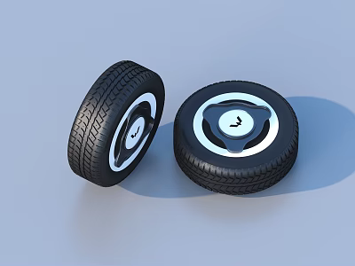 Premium Car Tires Featuring Deep Tread Pattern And Stylish Wheel Design 3d model