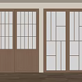 Japanese-style sliding door 3d model