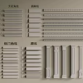 Decorative Columns With Various Molding Designs For Interior Decoration Projects 3d model