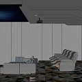 Modern Home Theater Room With Starry Sky Ceiling Projector And Comfortable Recliner Seats