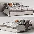 Modern Double Bed Interior Design With Upholstered Headboard Mattress Bedding And Pillows