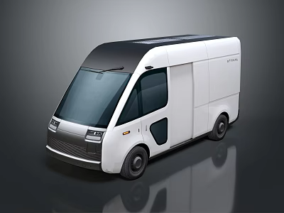 White Modern Electric Bus With Black Roof And Sleek Exterior Design 3d model