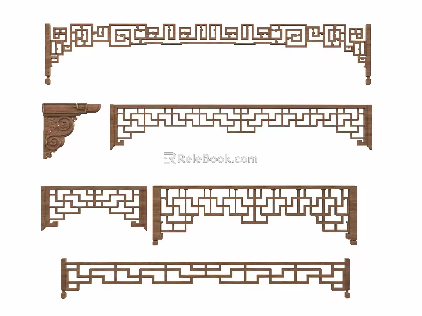 Hanging down ancient building components Hanging down Chinese-style lattice lintel Hanging down carved door head components 3d model