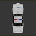 White Police Car Toy Model With Red Blue Lights And POLICE Lettering