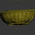 Cute Little Animal In Yellow Woven Basket On Black Reflective Surface