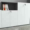 Modern Bookcase Interior Design With White Black Cabinets Open Shelves And Books