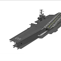 Military Aircraft Carrier Model With Flight Deck And Island Structure 3d model