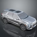 Silver Modern SUV With Roof Rack Large Wheels And Angular Front Fascia 3d model