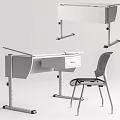 Simple Modern Office Desk With Drawer And Ergonomic Chair Design