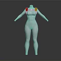 3D Female Mannequin Figure With White Body And Upper Supportive Gear 3d model