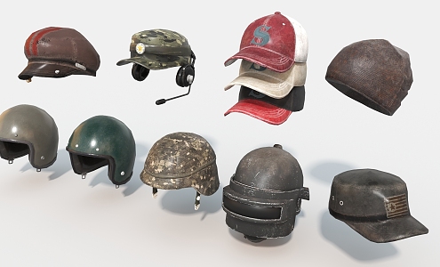 Hat Helmet Military Helmet Military Helmet Three-level Head Life Supplies Game Props 3d model