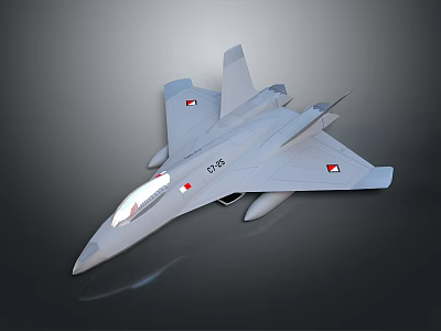 Modern Gray Aerospace Fighter Model With Red Markings And Number 005 3d model