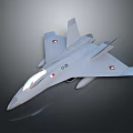 Modern Gray Aerospace Fighter Model With Red Markings And Number 005 3d model