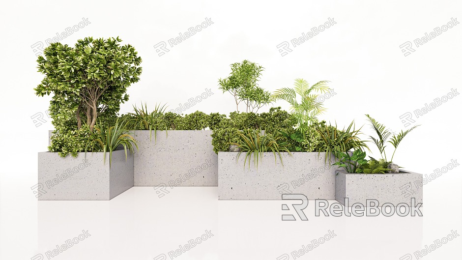 Modern flower box outside the flower box plant potted plant combination flower bed flower box mobile planting pool model