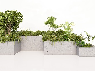 Modern flower box outside the flower box plant potted plant combination flower bed flower box mobile planting pool 3d model