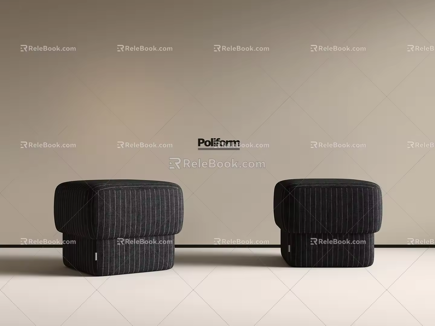Middle Ancient Silent Sofa Stool Fabric Sofa Stool Small Stool 3d model