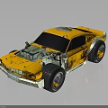 Yellow Modified Off Road Car With Stylish Body Design And Large Tires
