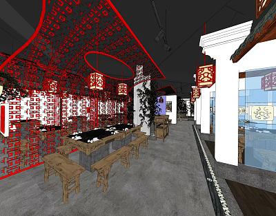 Hot pot shop 3d model