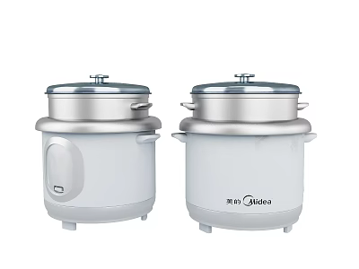 Midea White And Silver Rice Cookers Kitchen Cooking Appliances For Home Use 3d model