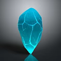 Turquoise Crystalline Object With Cracked Texture And Glowing Effect On Gradient Background