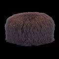 Four Dark Brown Furry Stools With Soft Plush Texture For Home Decor 3d model