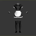 Classic Maid Costume With Black Short Sleeve Top White Apron Black Stockings And Accessories