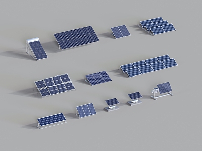 Modern solar panel photovoltaic panel power generation panel battery board industrial equipment 3d model