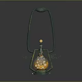 Ornate Green Metal Lantern With Handle Transparent Glass Globe Wing Shaped Decorations And Yellow Light