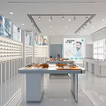 Modern Eyewear Store Interior With Display Shelves Glasses Counter And Digital Screens