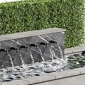 Courtyard waterfall water sketch 3d model