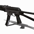 Classic Military Assault Rifle With Black Metal Body And Detachable Magazine