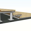 Hardware Tools for Floor Construction with Metal Support Brackets and Wooden Panels 3d model