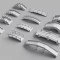 Various Landscape Bridge Models With Decorative Designs And Architectural Styles 3d model