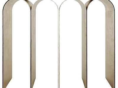 Minimalist Wooden Side Table With Arch Shaped Legs For Home Decor 3d model