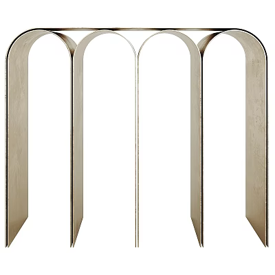 Minimalist Wooden Side Table With Arch Shaped Legs For Home Decor 3d model
