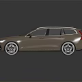 Volvo Silver Station Wagon With Sleek Modern Exterior Design And Reflective Surface