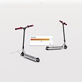 Two Scooters With Red Handlebars Silver Body And Black Wheels