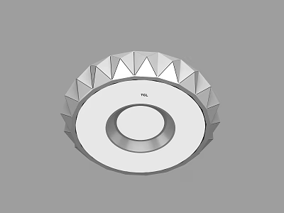 Modern Contemporary Ceiling Light With Geometric Triangle Trim And Circular Panel 3d model