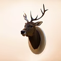 Decorative Ornament Set With Realistic Deer Head For Home Wall Decoration