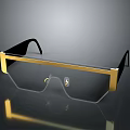 Elegant Modern Jewelry Eyewear With Gold Frame Black Accents And Clear Lenses