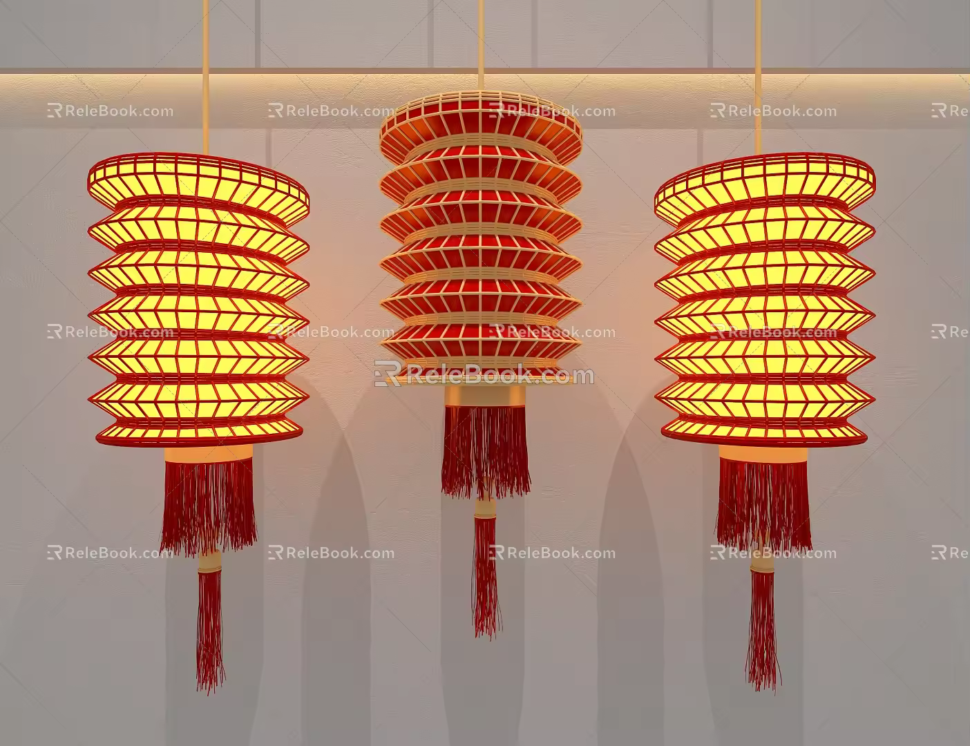 Red Lantern New Year Lantern 3d model