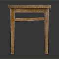 Simple Wooden Single Chair With Square Design And Four Legs Structure 3d model