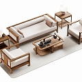 New Chinese Sofa Coffee Table 3d model