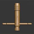 Golden Metal Precision Tool With Horizontal Handles And Engraved Design