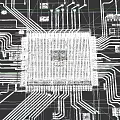 AI Powered Electronic Chip With Blue Interface On Circuit Board Components