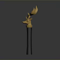 Elegant Modern Decorative Golden Deer Antlers Sculpture with Black Base