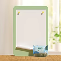 Daily Use Cleaning Wet Wipes Display On Green Frame Board With Blank Paper