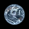 Detailed Earth Globe Displaying Surface Oceans Continents And Clouds Against Black Background