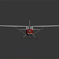 Small Red And White Model Airplane With Detailed Wings Windows And Wheels