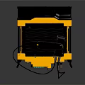 Yellow And Black Industrial Mechanical Device With Control Panel And Connecting Cables 3d model